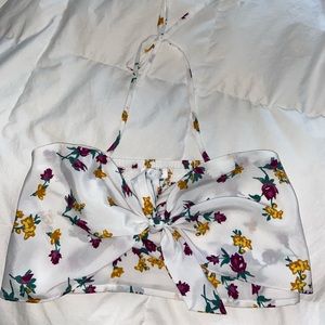 Nordstrom cropped floral halter top